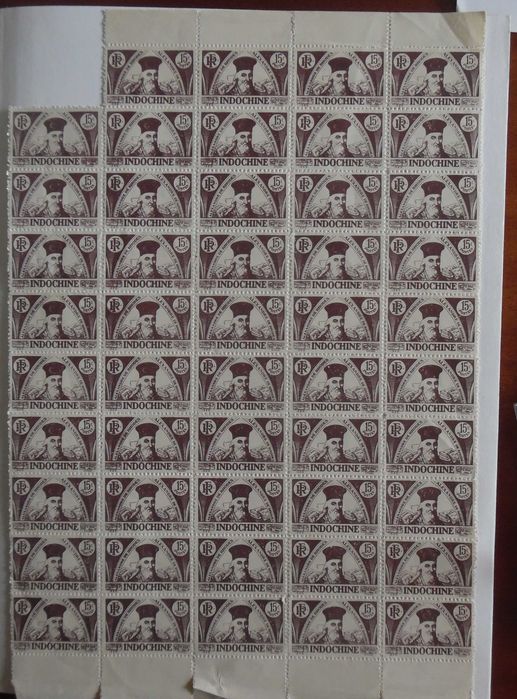 Selos França Colónia Indochina Bloco Página Novos Soberbos