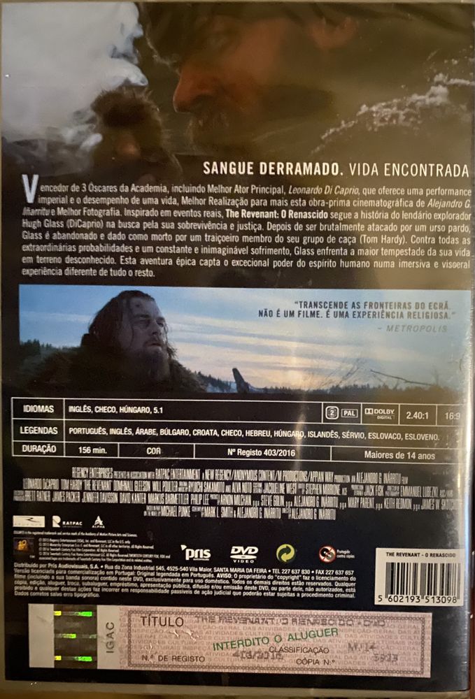 Dvd O renascido, novo ainda selado