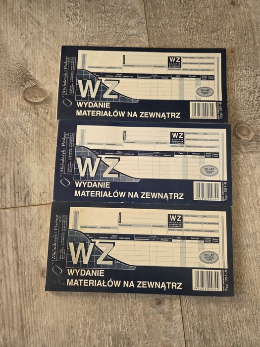 Druki WZ wydanie zewnętrzne nowe 3 szt