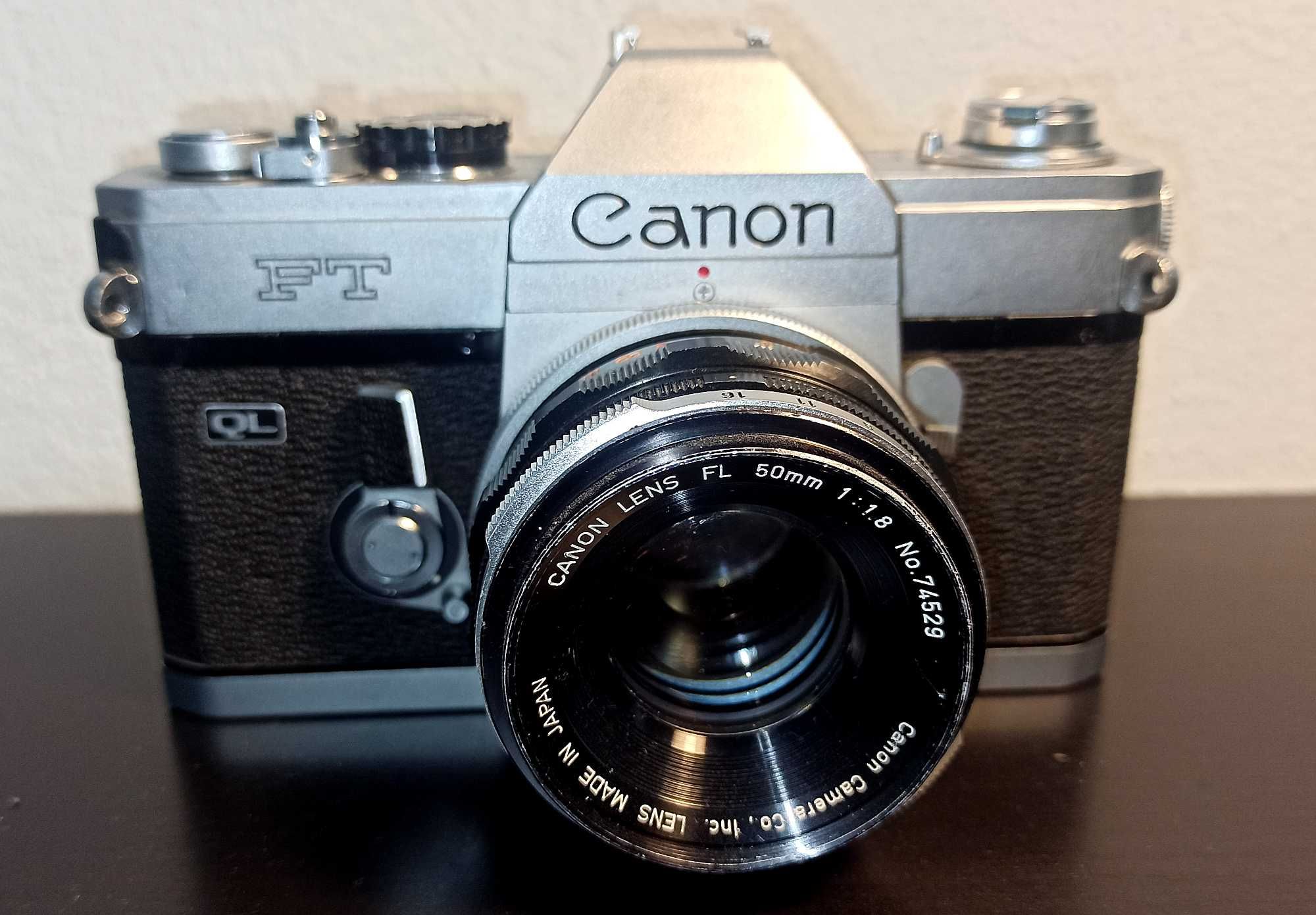 Canon FT QL plus Canon FL 50 mm 1:1.8, japoński analog, lata 60-te