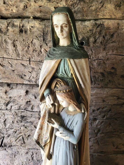 Stara figura Święta Anna I Maryja 50cm