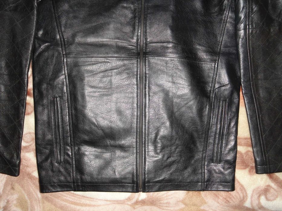 Новая стильная кожаная куртка (48 р. Leather натуральная кожа лайка)