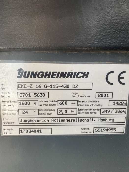 Штабелер Jungheinrich EKC-Z 16 G-115-430 DZ