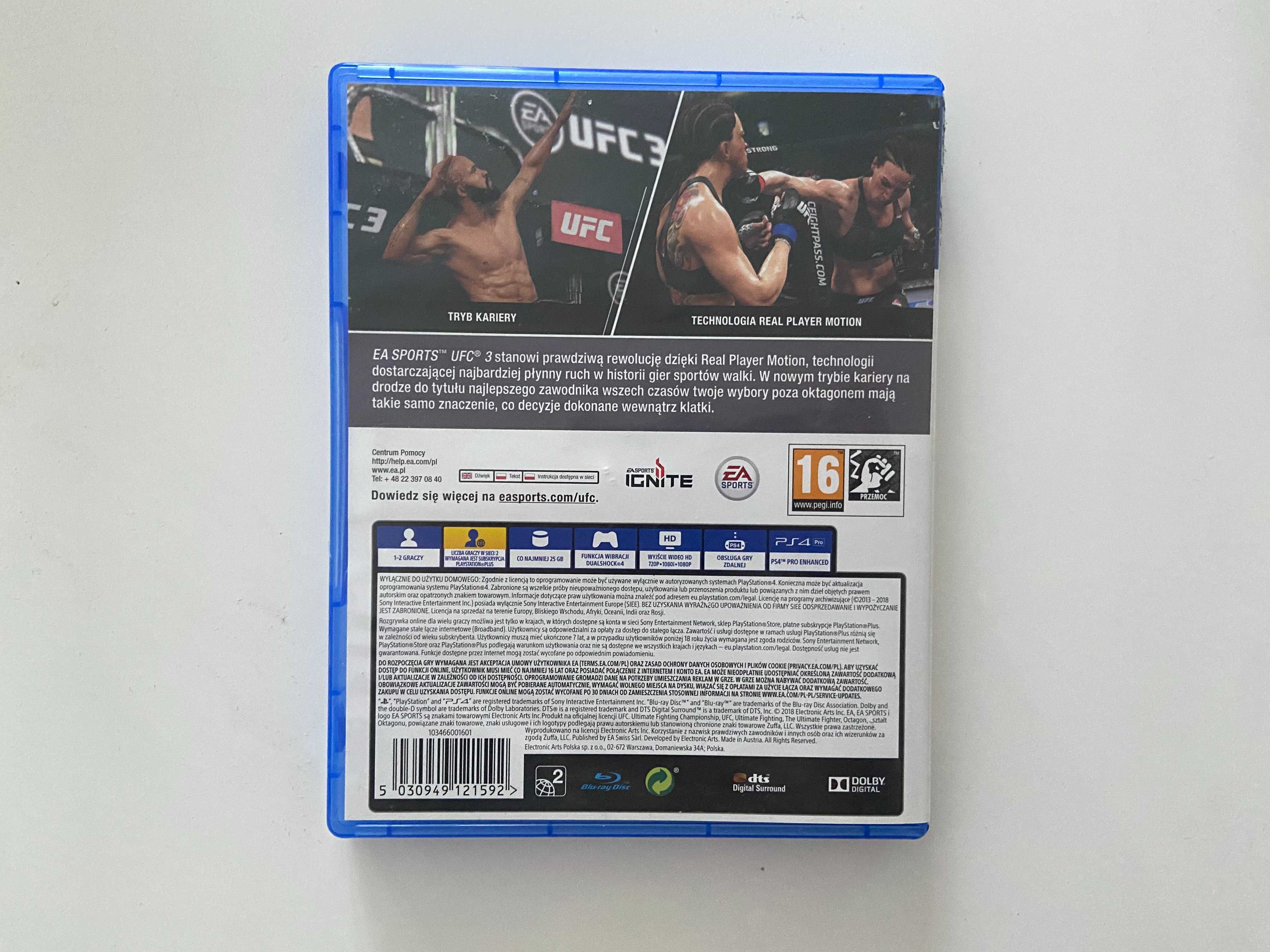 UFC 3 III PS4 EA Sports Playstation 4 Gra Sporty Walki