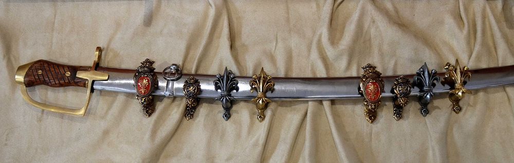 Replika broni szabla wz 1934 z pochwą, Ludwikówka, grawer jednostronny