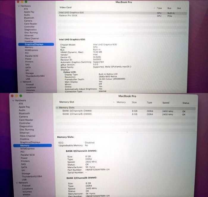 MacBook Pro 15 2019 i7 6x2.6 16gb Ідеал Стан Рідна Батарея Без Паролiв