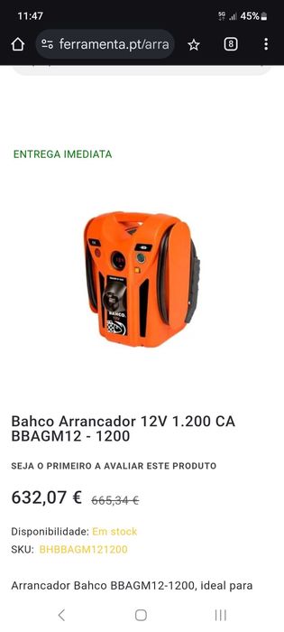 Arrancador/Carregador baterias 12 V