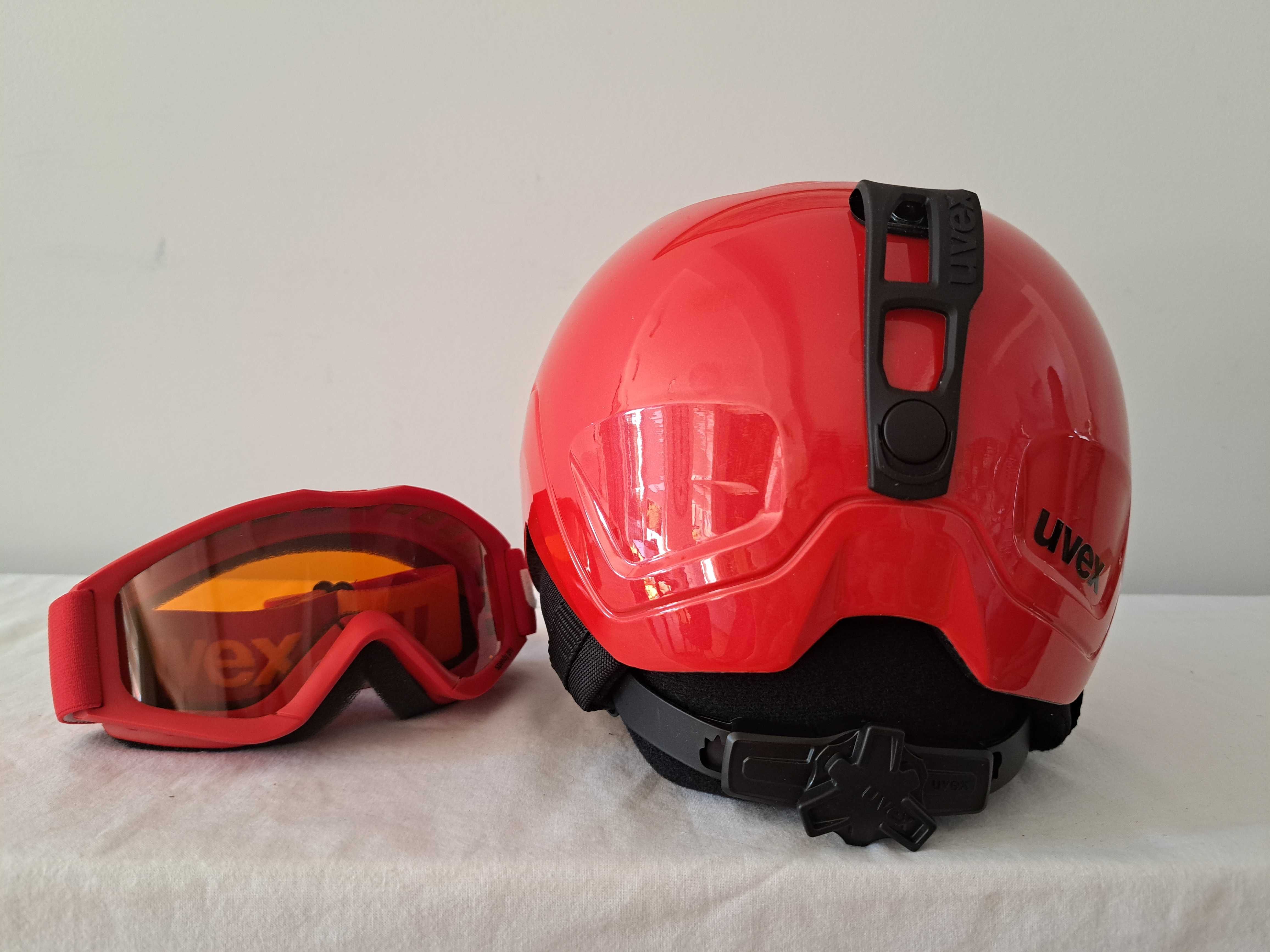 Kask narciarski dziecięcy Uvex Heyya Set Red Black Speedy XS 46-50cm