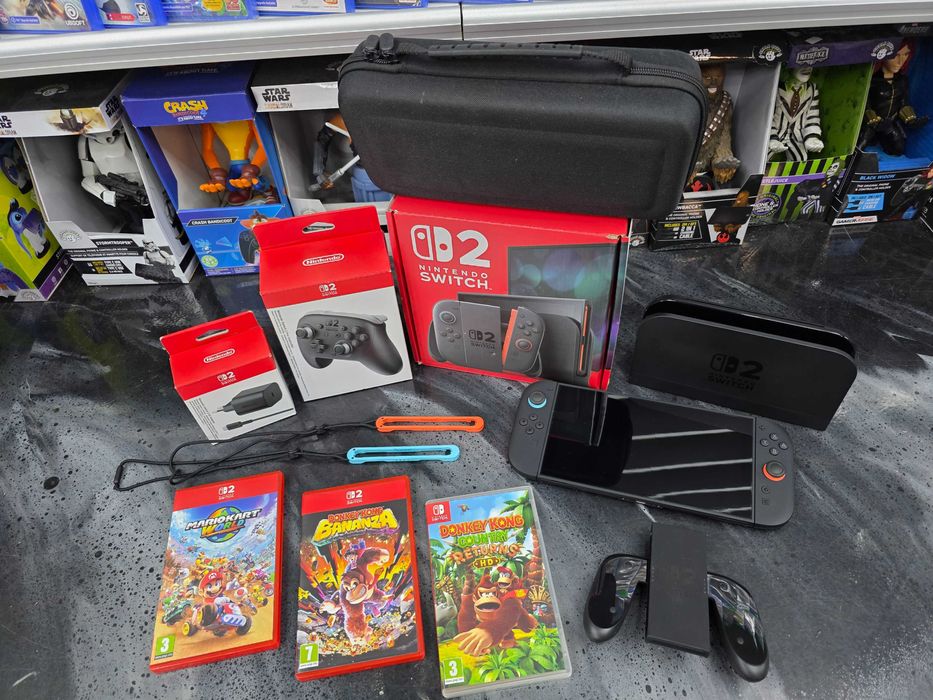 Nintendo Switch 2 + Pro Controller + 3 gry Ładowarka Pokrowiec SKLEP