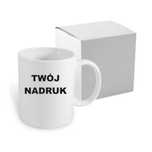 Biały Kubek Ceramiczny z Twoim Nadrukiem Kartonik