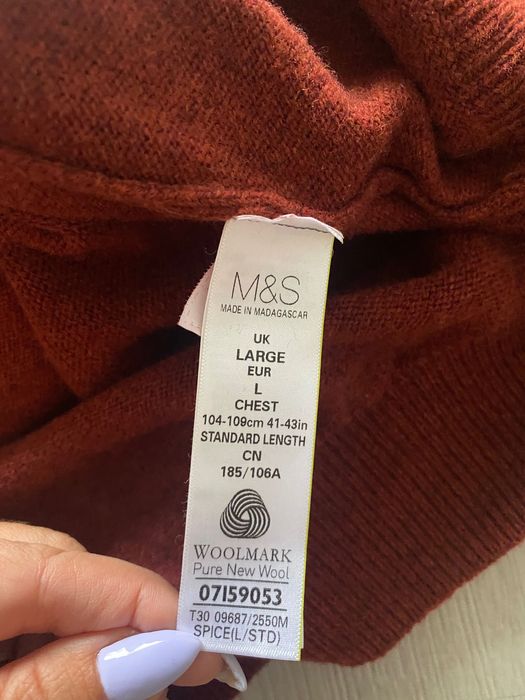 Wełniany burgundowy męski sweter