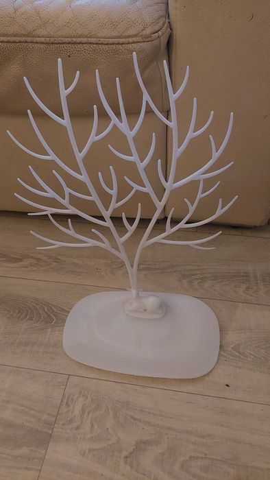 Stojak na biżuterię drzewo, biały, wymiary 25x22 cm