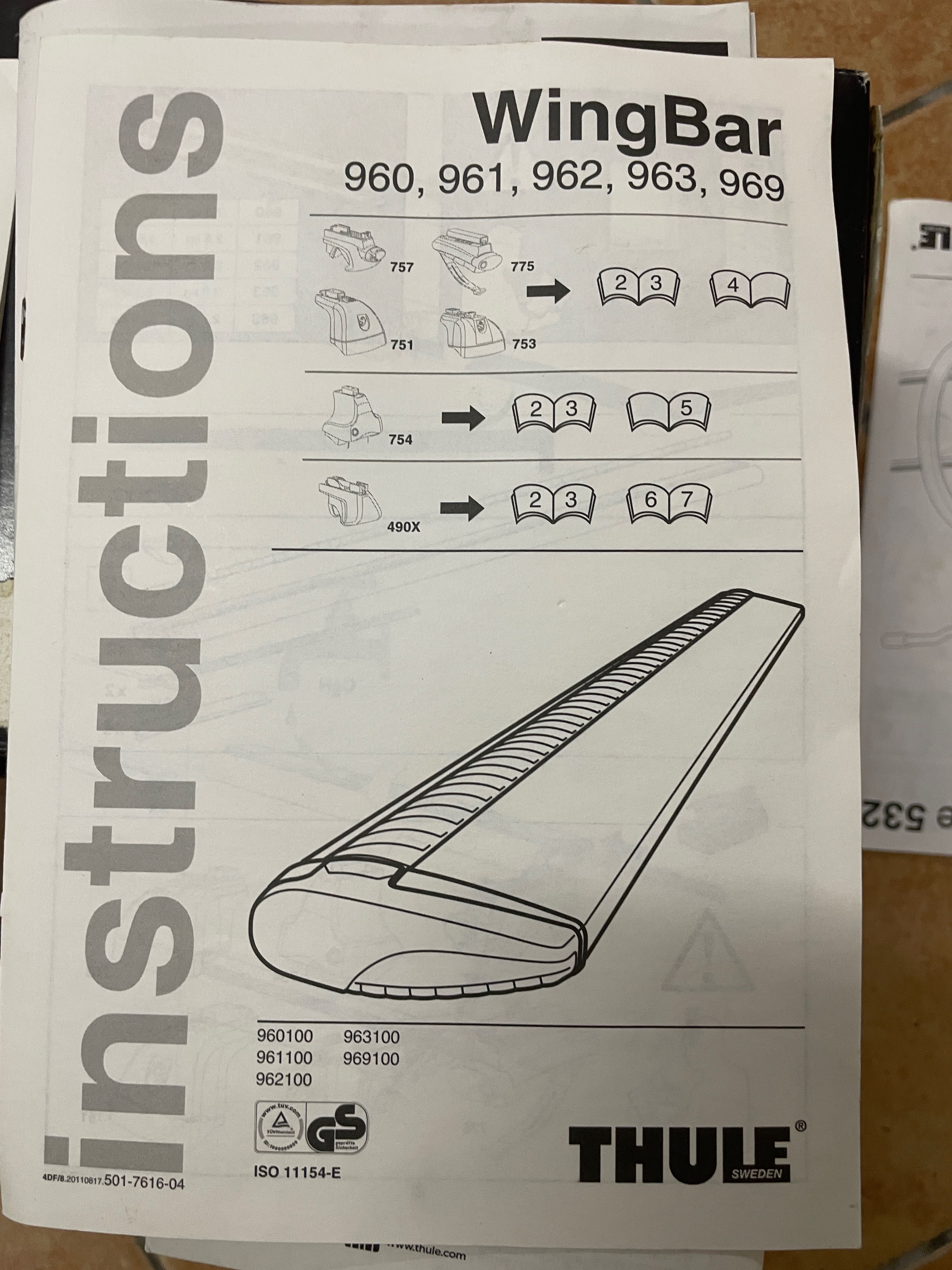 Barras de Tejadilho Thule WingBar 127 (Modelos 960, 961, 962, 969)