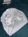Czapeczka do chrztu, turban niemowlęcy