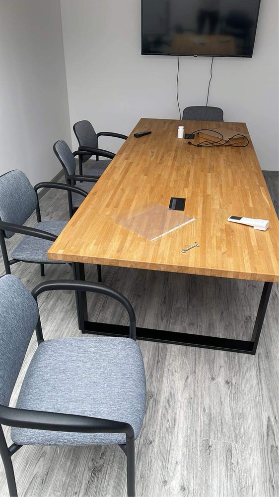 Stol konferencyjny industrialny drewniany 120*240