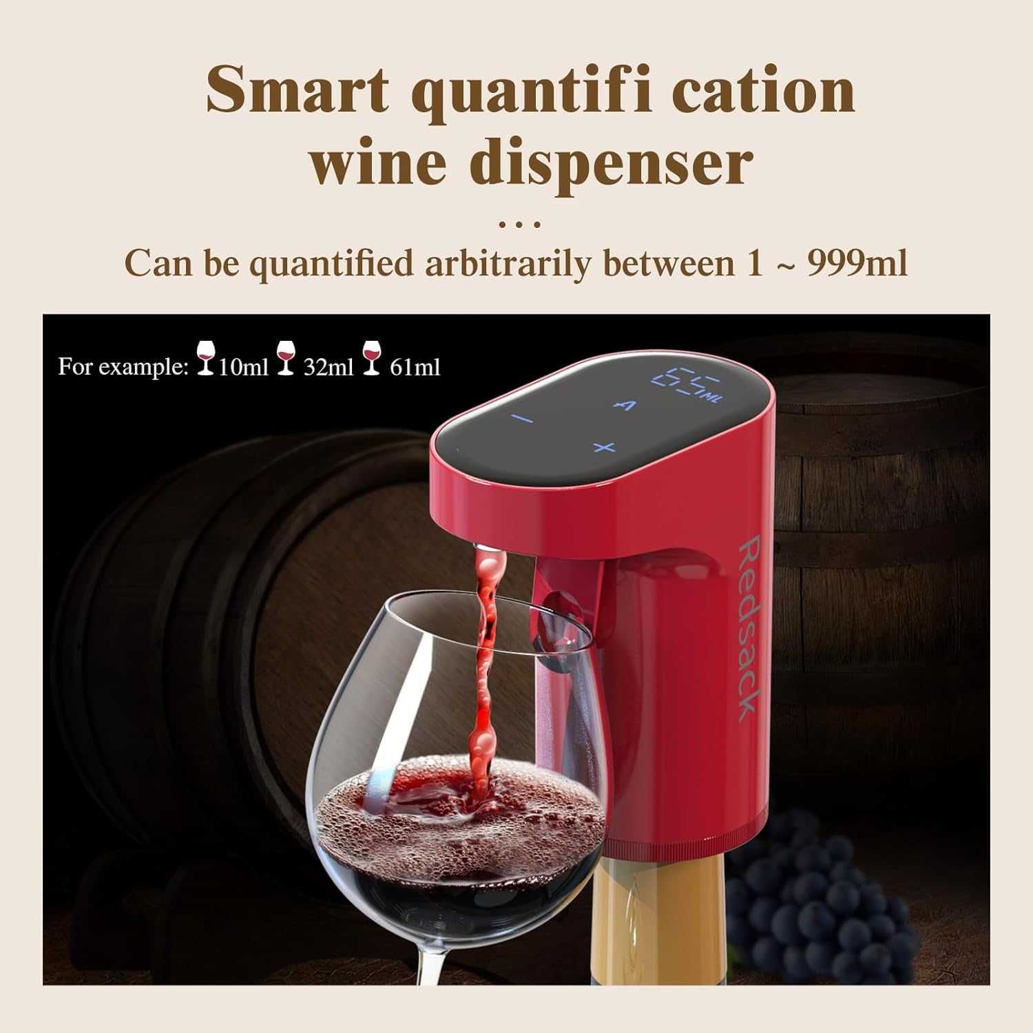 Elektryczny inteligentny dozownik do Alkoholu REDSACK nalewak do wina
