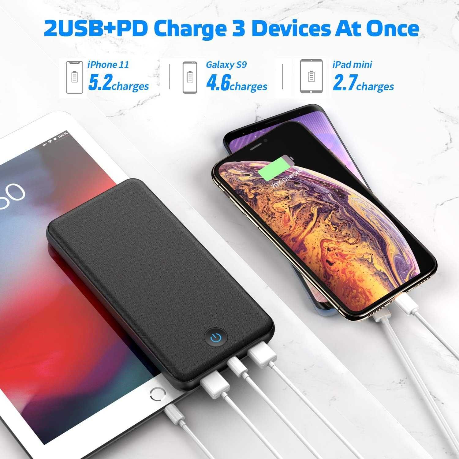 Yacikos Powerbank 26800mAh 2x USB USB-C PD 18W Ładowarka PD 3.0 QC 3.0