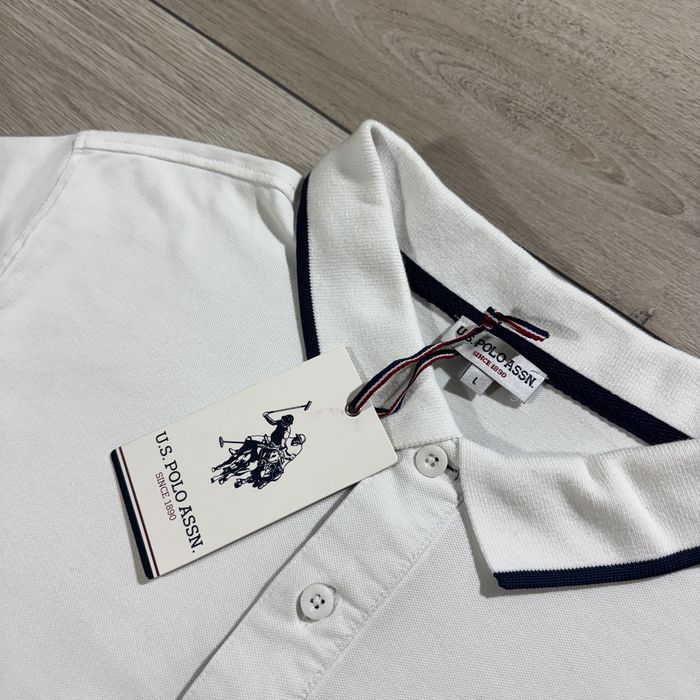 НОВИЙ Білий Лонгслів Поло Ассн. U.S. Polo Assn., Розмір L, оригінал