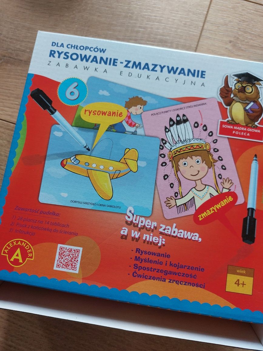 Zabawka edukacyjna Rysowanie Zmazywanie dla chłopców 4+