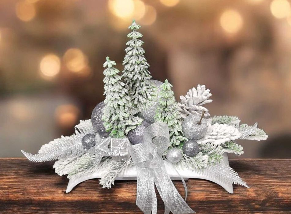 Stroik świąteczny Boże Narodzenie bożonarodzeniowy na grób B148