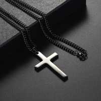 Крест с цепочкой черный