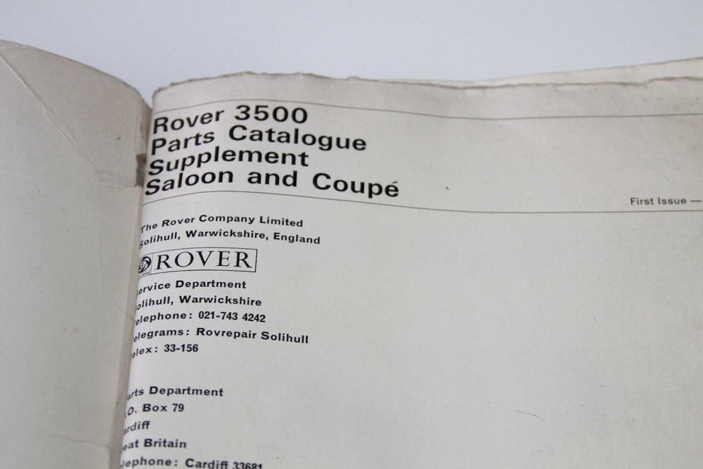 Manual Peças Rover 3500