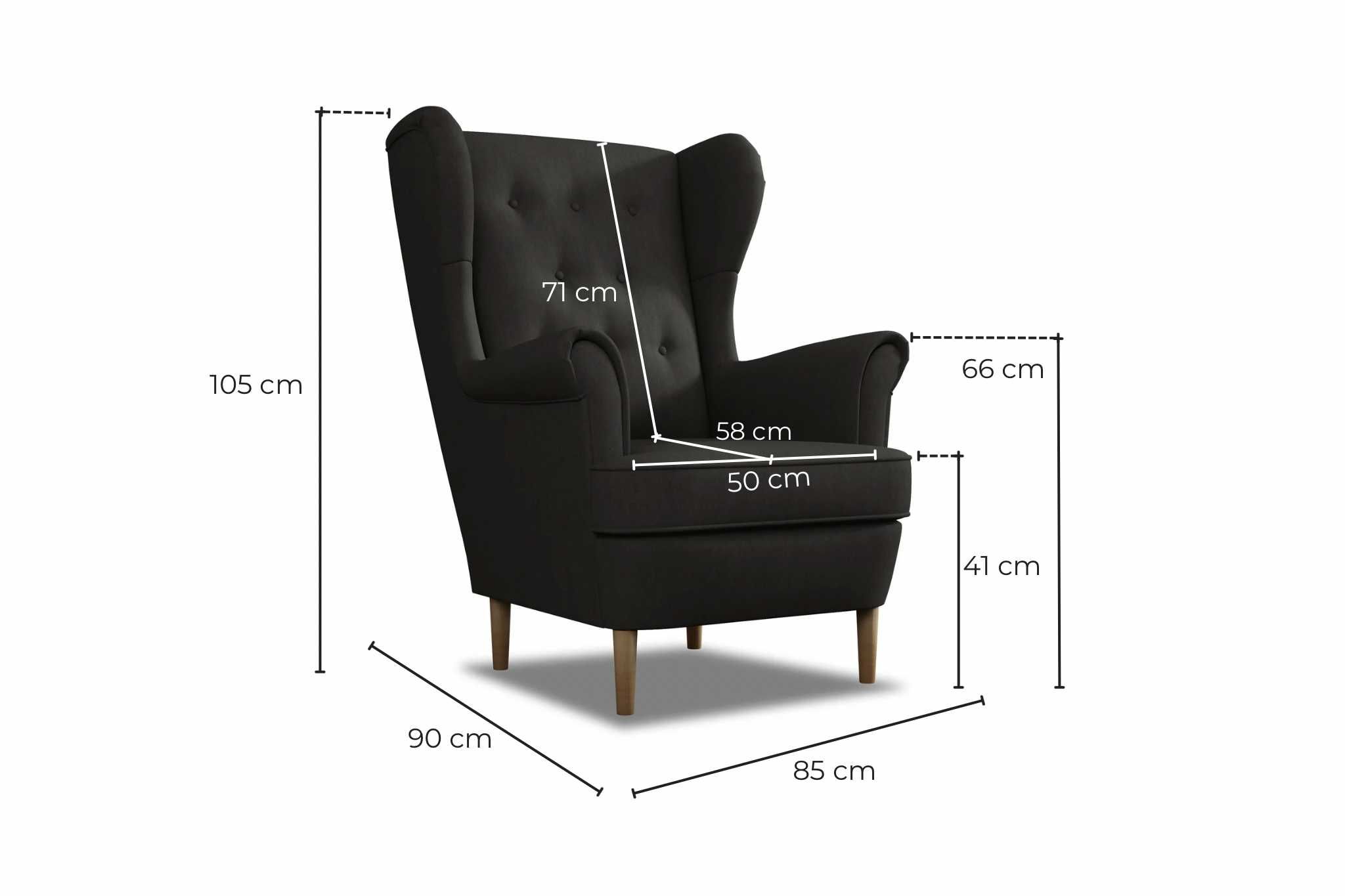 Zestaw komplet wypoczynkowy Kanapa Skandynawska i Fotel Uszak. Sofa.