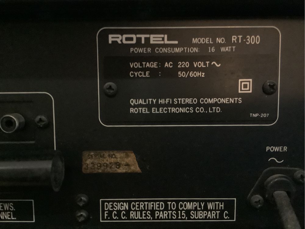 Rotel Deck de cassetes RD 300 e rádio RT 300