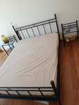 0: Cama Metal Estrutura+Estrado+Cabeceiras (bom estado)