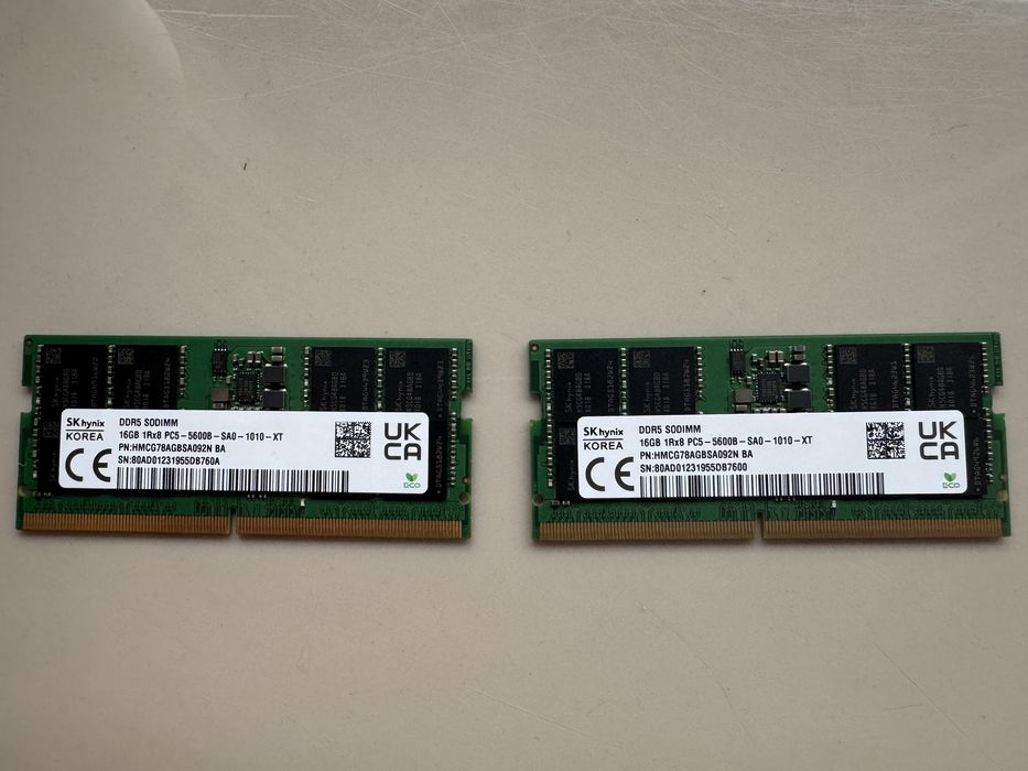 32GB RAM DDR5 5600MHz (2×16GB) SK hynix SODIMM