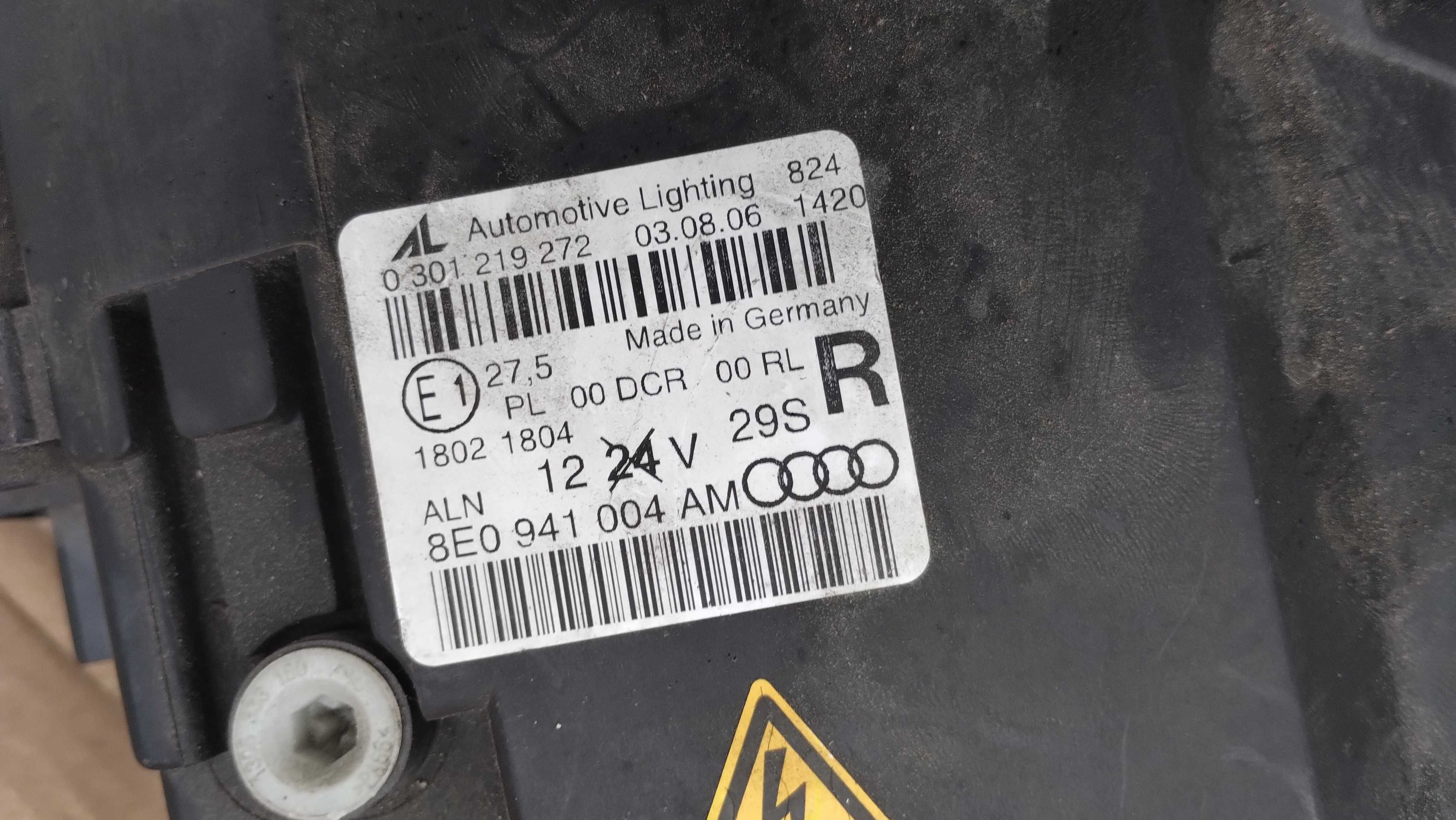 Lampa Przód Prawa Bi Xenon Audi A4 B7 8E 8E0 04-08r Europa