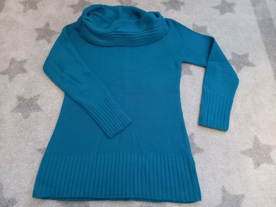 Golf sweter turkusowy