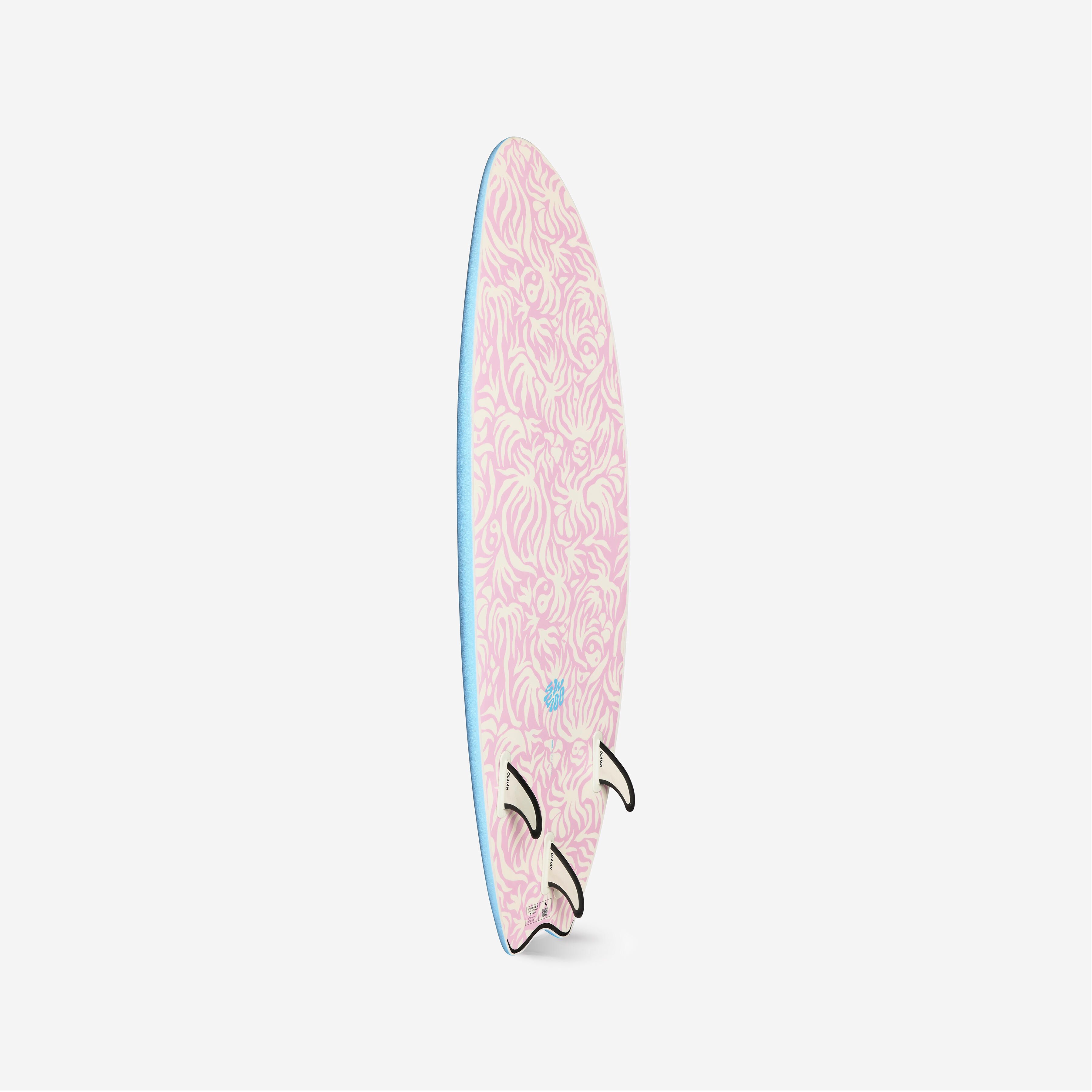 Prancha de Surf em espuma 6'' swallow tail 49L - azul claro