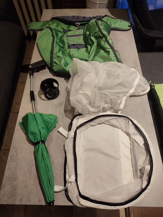 Wózek 3w1 oliwkowy Anmar + ochraniacze na boki łóżeczka