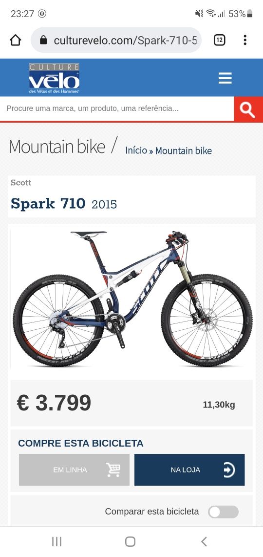 Bicicleta scott spark 710