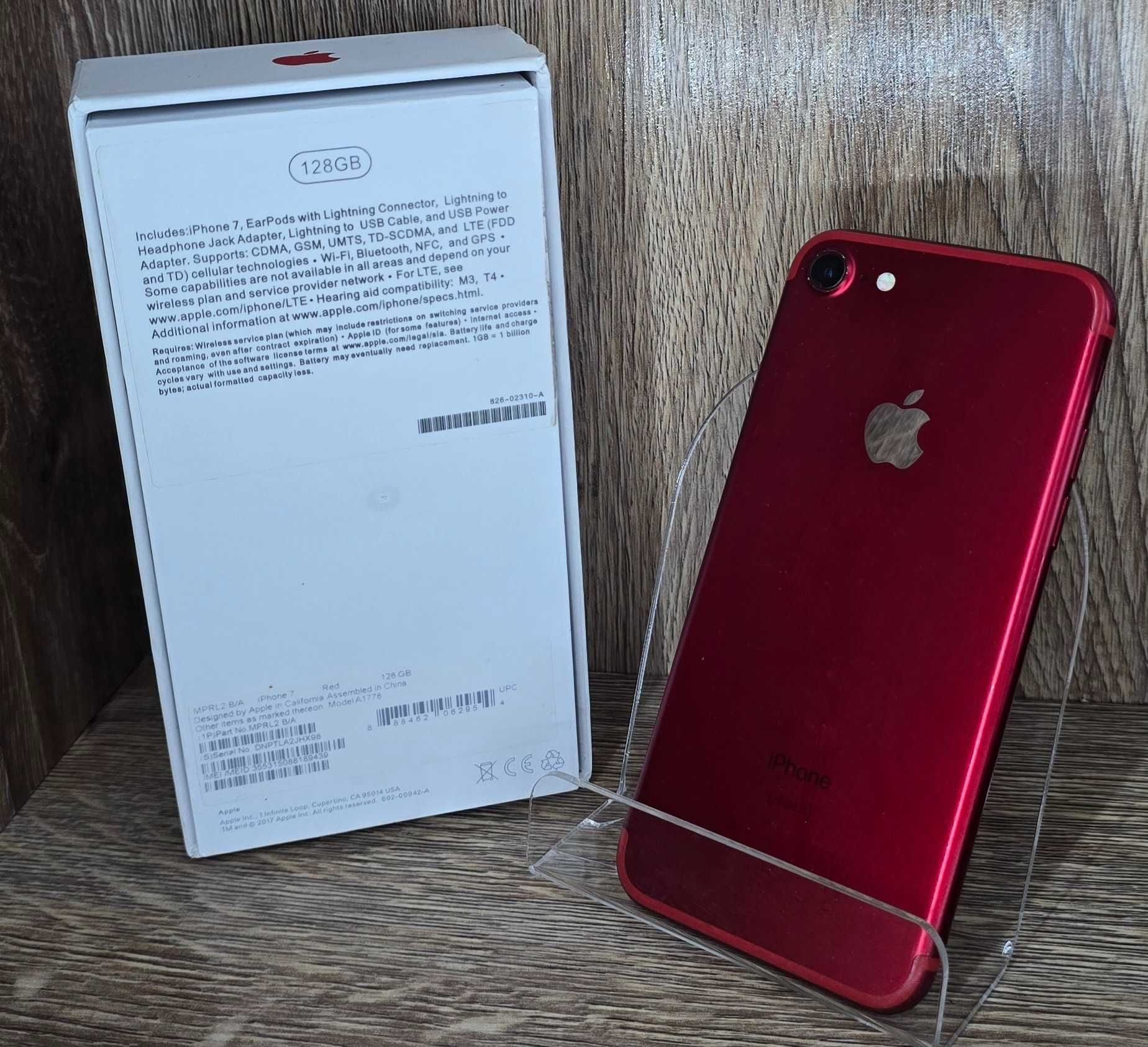 Apple iPhone 7 128GB Red MPRL2 B/A Model A1778 Kabel Usb - Lightning