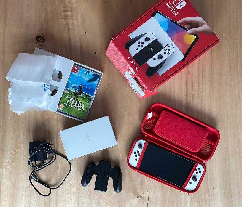 Nintendo Switch OLED konsola biała JAK NOWA!