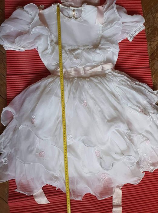 Vestido de Cerimónia Casamento/Baptizado Tamanho 12 e Luvas Tito Cunha