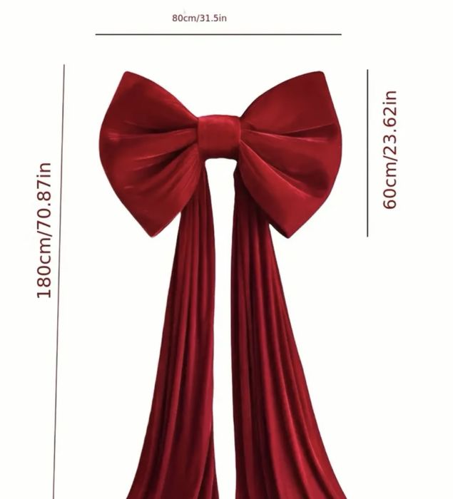 Святковий бант новорічний бархатний для дому ресторанів вітрин фасаду