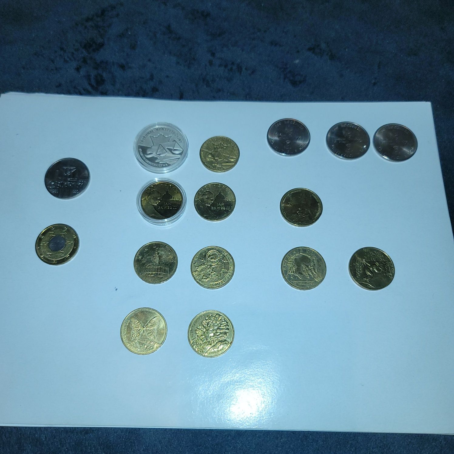 Monety kolekcjonerskie z lat 2000, papież, król, Kalisz, motyl itd.