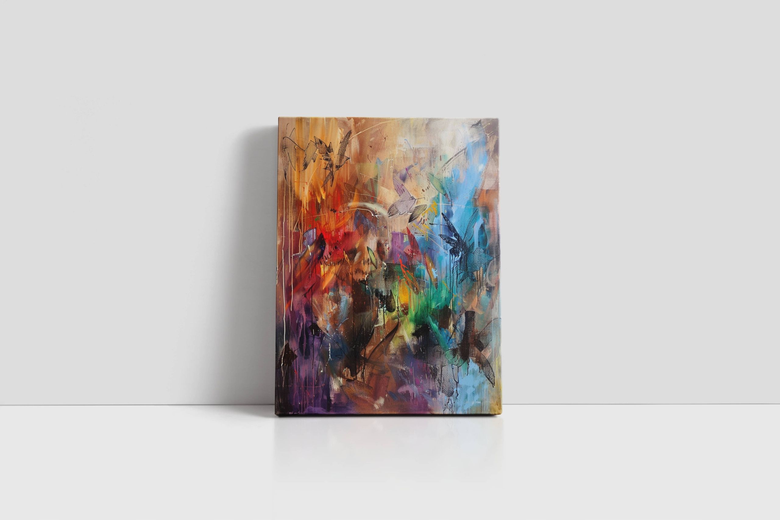 Obraz na płótnie "Abstrakcyjne Linie i Kolory" 60x80 cm