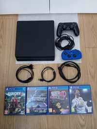 PS4 slim 1TB PlayStation 4, 2 comandos, 4 jogos