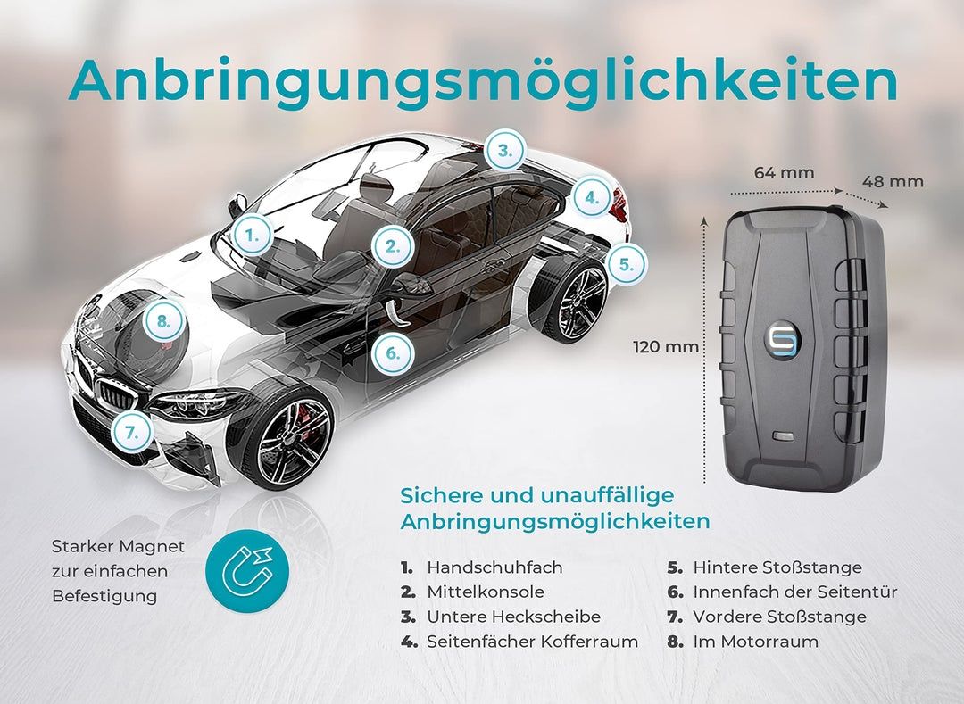SALIND 20 GPS Tracker 4G para carros, máquinas, barcos - incl. ímã - a
