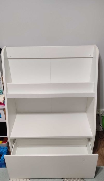 BERGIG Regał na książki z szufladą, biały ikea