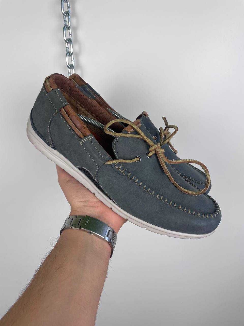Чоловічі мокасини туфлі сліпони з нубуку clarks