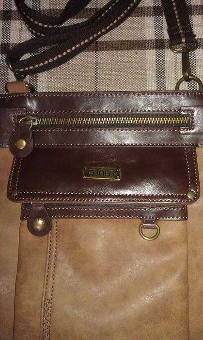 Шкіряна нова сумка-месенджер через плече від елітного бренду - Сhala