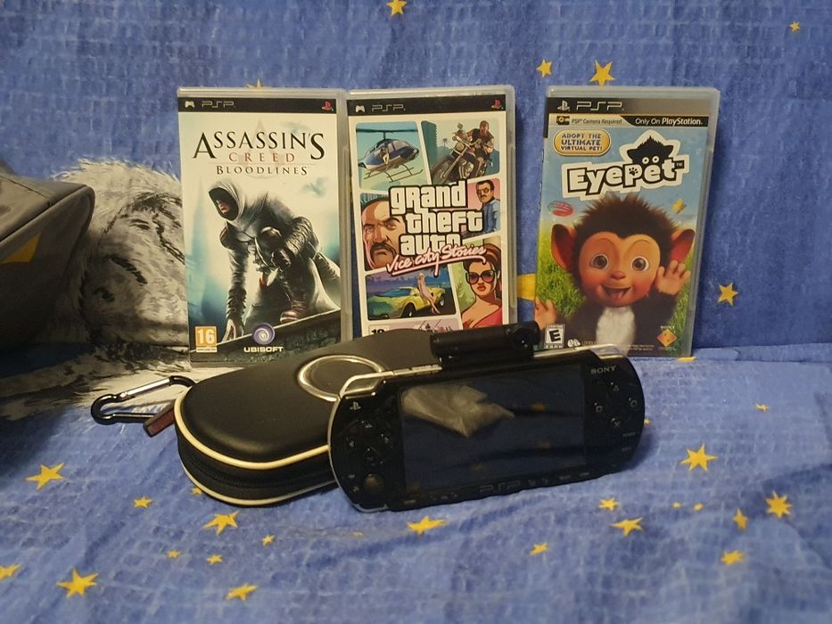 Psp konsola z grami i kamerą