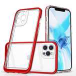 Clear 3in1 etui do iPhone 12 Pro Max żelowy pokrowiec z ramką czerwony