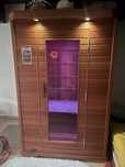 Sauna podczerwień INFRAROT infrared radio LED z DREWNA Szklana drzwi