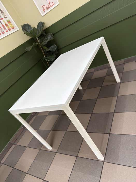 Stół bialy IKEA 120x74 skandynawski drewniany Vangsta komplet